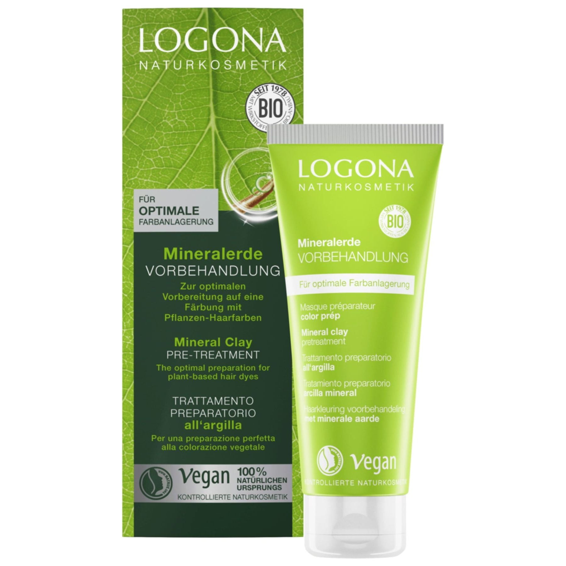 Logona Oczyszczająca kuracja z zieloną glinką mineralną przygotowująca włosy do farbowania 100ml