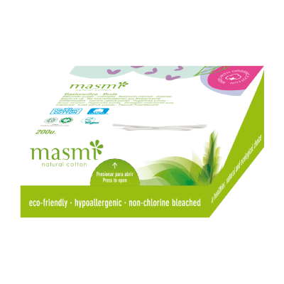 Masmi Patyczki higieniczne do uszu 100% bawełny organicznej (patyczek wykonany jest z papieru z certyfikatem FSC) 200 szt.