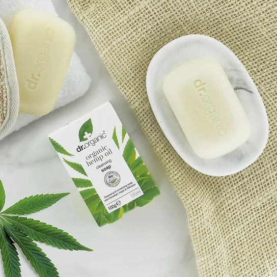 dr. organic Mydło w kostce z olejem z nasion organicznych konopi 100 g