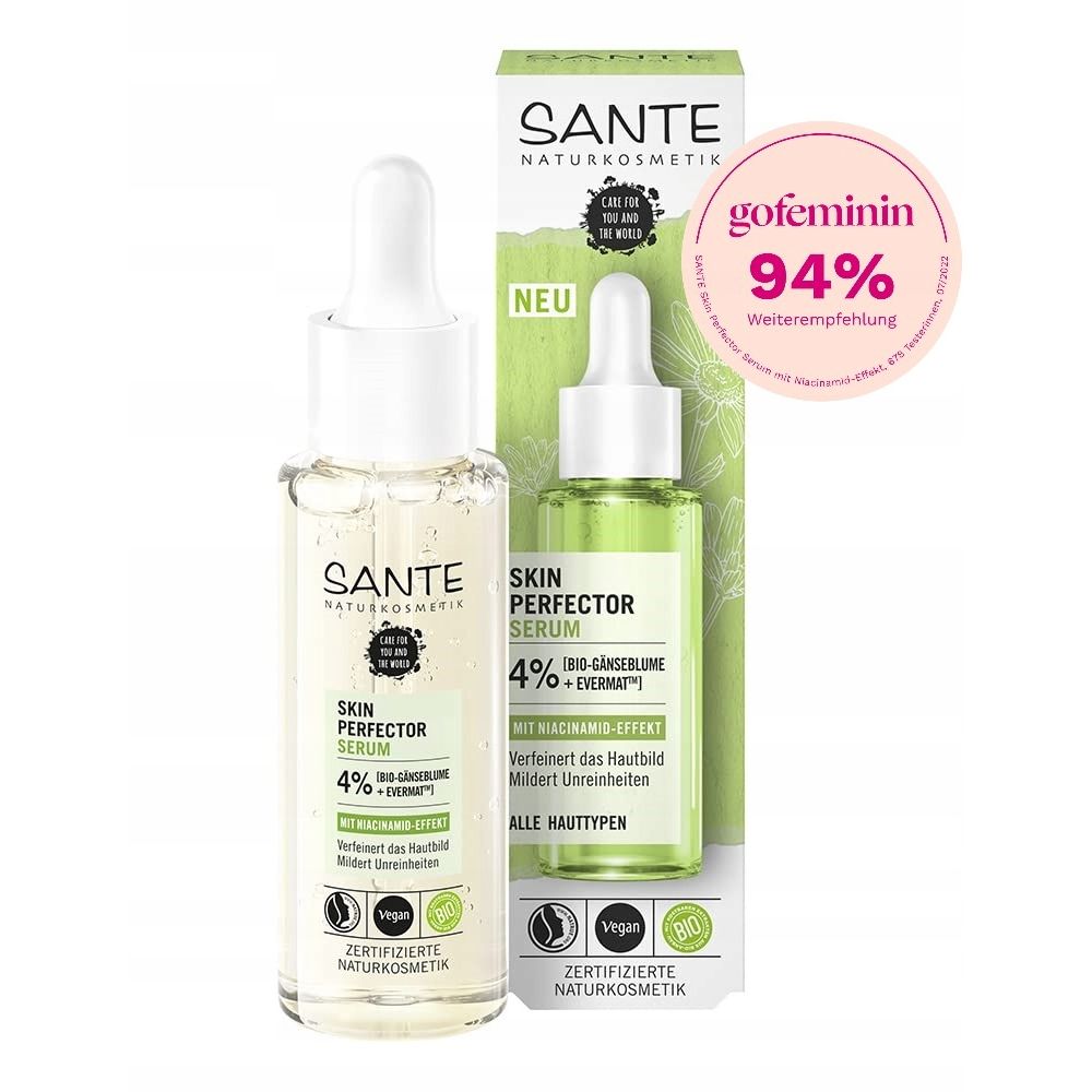 Sante Serum z efektem niacynamidu 4% - stokrotka i roślinny kompleks Evermat™ 30ml