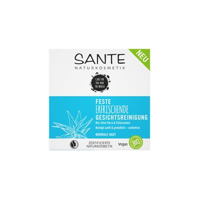 Sante Odświeżająca kostka myjąca do twarzy z organicznym aloesem i nasionami chia 60g