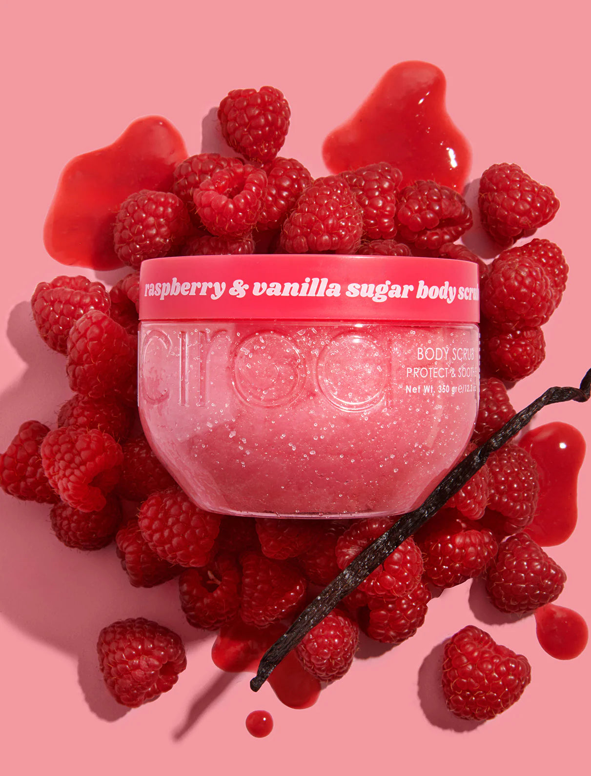 CIROA Beauty Peeling łagodzący do ciała malina i wanilia 350g
