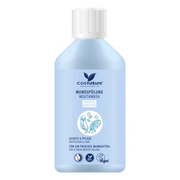 Cosnature BIO Naturalny płyn do płukania ust o smaku rumiankowo-miętowym, do wrażliwych zębów z fluorem 300 ml